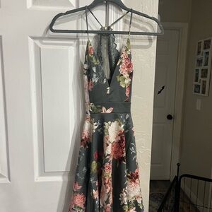 Windsor Floral Print Dress with Pink and Green Accents